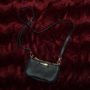 Black pebbled leather crossbody